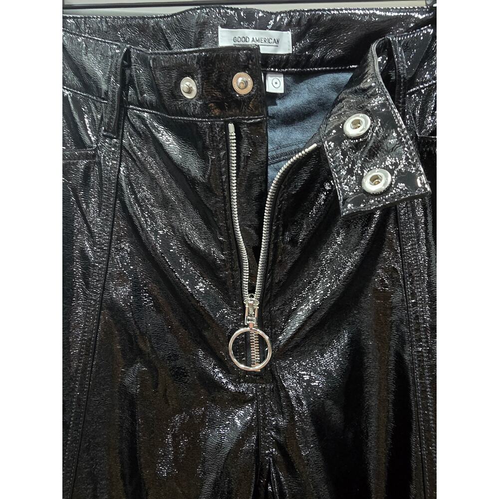 Good American “Good Straight” Black Patent Faux-Leather Pants – Size 18 - Picture 16 of 16